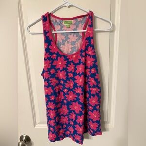Vera Bradley Pink and Blue Floral Tank Top
